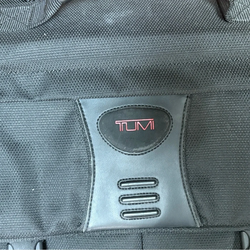 TUMI Black Nylon & Leather Briefcase Messenger Bag